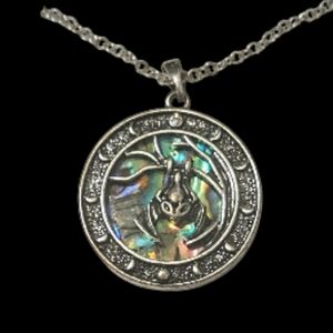 Celtic bat , Byzantium Collection paua shell necklace, new in box